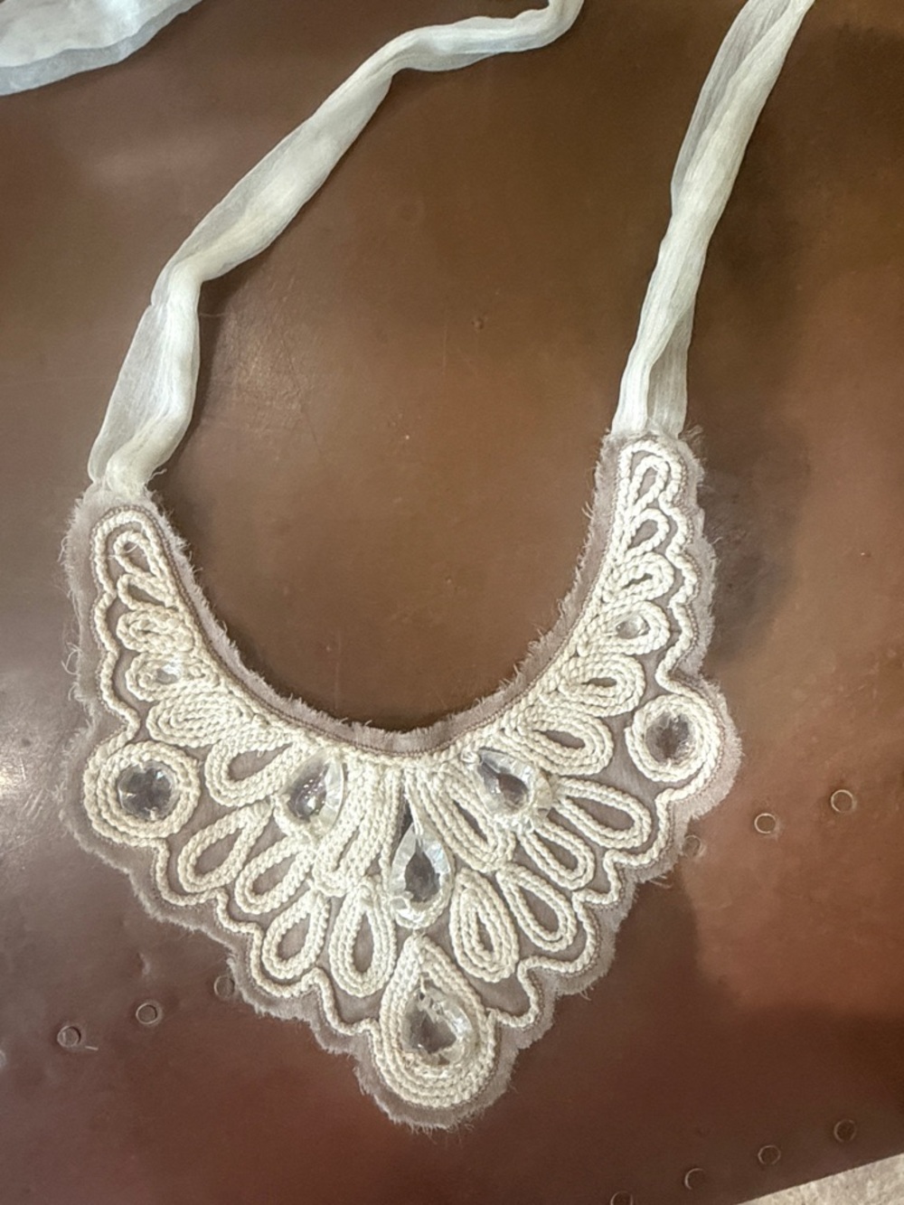 🎀 2 Anthropologie BIb Necklaces - Ribbon Ties - Picture 4 of 5